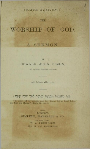 The worship of God